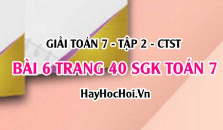 Giải bài 6 trang 40 Toán 7 tập 2 SGK Chân trời sáng tạo